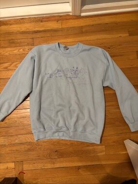 Light Blue Crewneck Graphic Sweatshirt